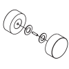 HSK Atelier Pur E77140-12 knopgreep groot compleet tbv schuifdeur, chroom *niet meer leverbaar*