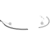 Huppe 1002, 054805 set of drain profiles for 4-section semi-circular shower enclosure