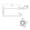 Inda Forum Quadra 3000 A3018DCR handdoekhouder 85 cm chroom