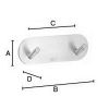 Smedbo Beslagsboden BK1081 design haken double mini polished stainless steel