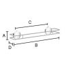Smedbo Beslagsboden BK3464 handdoekhouder 50cm geborsteld edelstaal