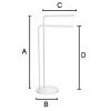 Smedbo Beslagsboden BX1231 freestanding double towel holder 40cm matt white