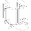 Huppe 1002, 054805 set of drain profiles for 4-section semi-circular shower enclosure