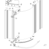 Huppe 1002, 069722 set of drain profiles for 3-part quarter-round corner entry