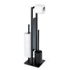 Wenko 23708100 Rivalta toiletstandaard (toiletborstelhouder + toiletrolhouder + reserverolhouder) mat zwart