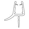 HSK E100058-F3 Wasserabweisprofil, gerade, 100cm, 8mm