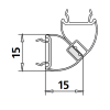 Kermi 6036440 Magnetprofil 90 Grad links vertikal 200cm