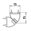 Kermi 6036441 magnetisches Profil 90 Grad rechts vertikal 200cm