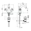 Fima Carlo Frattini Elizabeth F50912CR wastafelkraan 2-greeps chroom