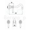 Fima Carlo Frattini Herend F5401L5SN 3-gats wandwastafelkraan 2-greeps uitloop 20cm geborsteld nikkel