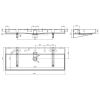 Clou New Wash Me CL0201438 wastafel 110x42cm glanzend wit keramiek