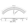 Easy Drain Flex Class Round EDFLCLROUND shower drain radius 55 1/4 circle side outlet
