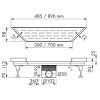 Easy Drain Multi Trapezium 700 EDMTRAP700 shower drain 896x700x98mm side outlet