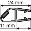 Huppe universeel 070035 magneetlijst voor deurvleugel rechts, 200cm / 8mm