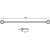 Pure RVS 316 Serie RV1010 towel holder double 60cm brushed stainless steel