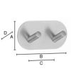 Smedbo Beslagsboden BK1091 design double hook polished stainless steel