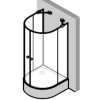 Huppe 1002, 054805 set of drain profiles for 4-section semi-circular shower enclosure
