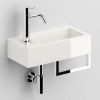 Clou Flush 3 CL030803202 mineral marble fountain 36cm white (with towel holder chrome)