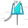 Exa-Lent Universal DS022008 - G08023200 clear shower profile 2 flaps 200cm - 8mm