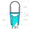 Exa-Lent Universal DS081008 - G08057100 clear shower profile 1 bellows of 12mm (ball) 100cm - 8mm