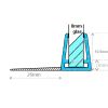 Exa-Lent Universal sample piece of shower rubber type DS09 - 2cm length and suitable for glass thickness 8mm - 1 flap horizontally