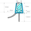 Exa-Lent Universal sample piece shower rubber type DS42 - 2cm length and suitable for glass thickness 6mm - 2 flaps