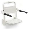 Handicare (Linido) LI2203001402 shower seat (with shortened seat depth) with backrest and armrests stainless steel coated white