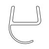 HSK E100077-8 vertical sealing profile 200cm, 8mm
