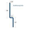 Blanke Aqua Keil Wall 840280B125L Dichtungsprofil 2000x12,5x40mm links Edelstahl gebürstet