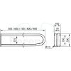 Handicare (Linido) LI2601060102 fixed toilet rail 600 mm steel coated white