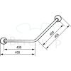 Handicare (Linido) LI2611008200 Wandhalter 45° 400x400mm Edelstahl poliert (weiße Abdeckungen)