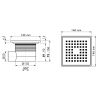 Easy Drain Aqua Plus Quattro AQUA+15X15MSI shower drain 15x15cm side outlet