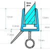 Exa-Lent Universal sample piece of shower rubber type DS13 - 2cm length and suitable for glass thickness 8mm - 1 flap 1 circle