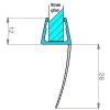 Exa-Lent Universal sample piece of shower rubber type DS28 - 2cm length and suitable for glass thickness 8mm - 1 flap