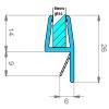 Exa-Lent Universal sample piece of shower rubber type DS45 - 2cm length and suitable for glass thickness 6mm - stop profile 1 flap