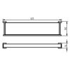 Haceka Edge 1143807 shelf 600mm satinized glass/chrome