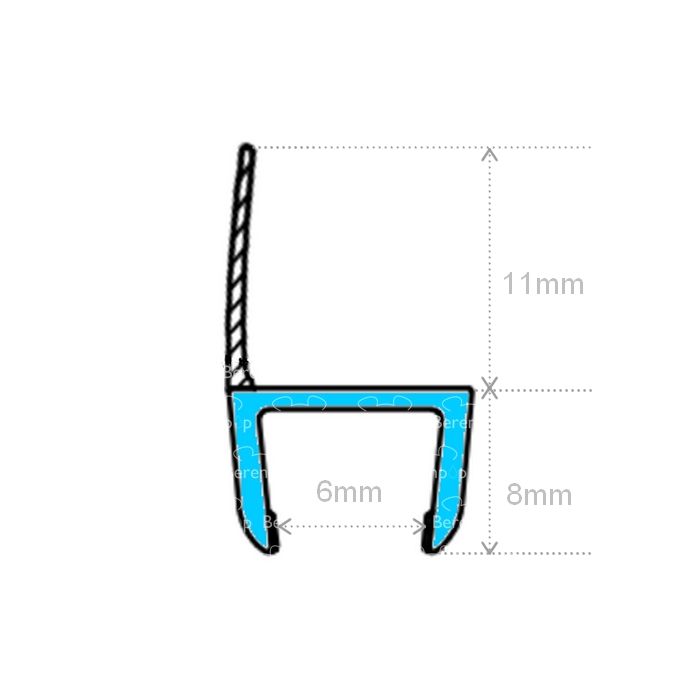 Exa-Lent Universal DS301006 - G06046100 clear shower profile 1 flap (from 11mm) 100cm - 6mm