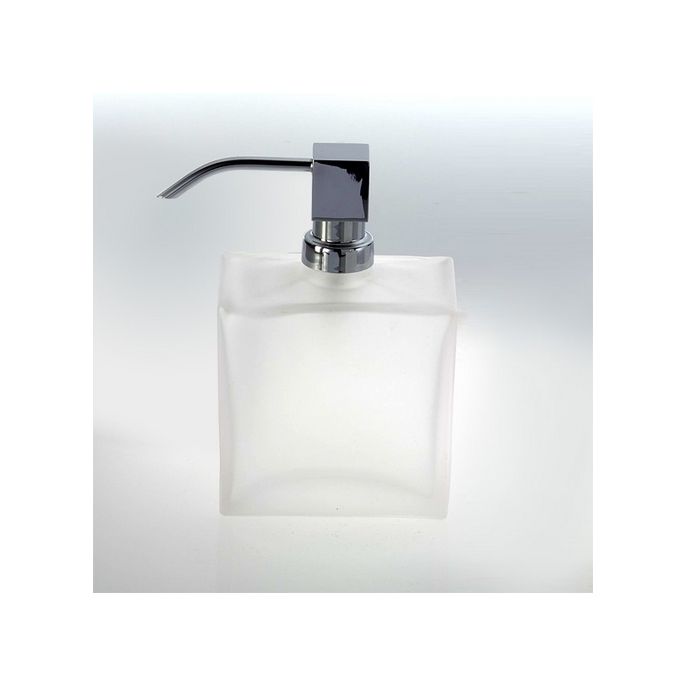 Decor Walther Glass 0838704 DW 955 zeepdispenser staand chroom/ wit gesatineerd glas