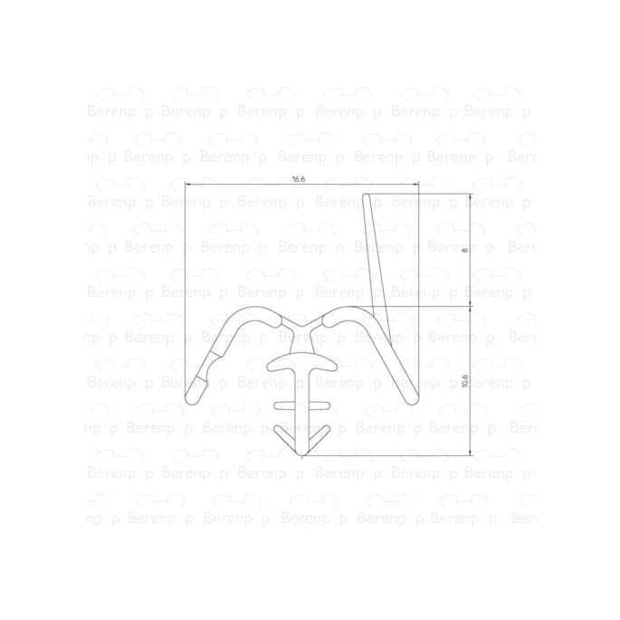 Duscholux 250420.01.061.2100 sealing strip, 210cm, pergamon