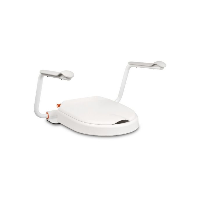 Etac Hi-Loo 803013162 Toilettensitz mit Deckel 6cm und Armlehnen weiß