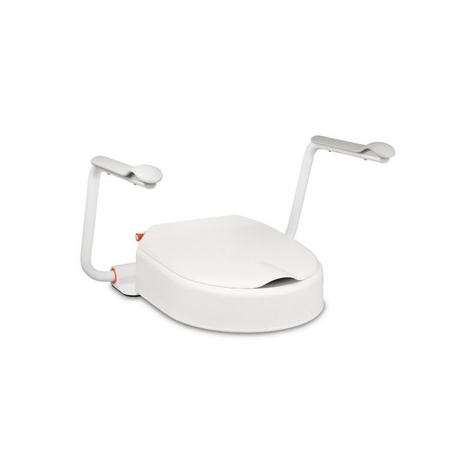 Etac Hi-Loo 803013172 Toilettensitz mit Deckel 10cm und Armlehnen weiß