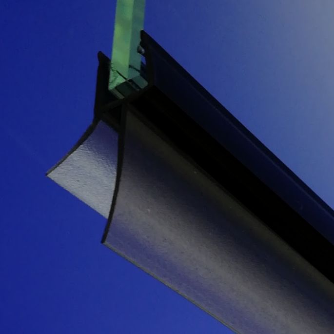 Exa-Lent Universal DS641006 Matt Schwarz Duschprofil 1 Klappe 1 Klappe 100cm - 6mm