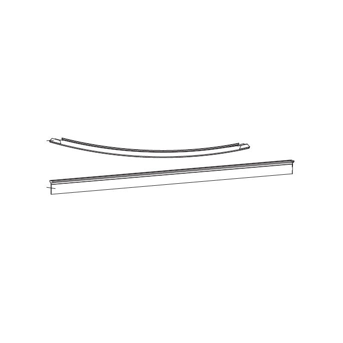 HSK Atelier Pur E77059 strip for bottom 3-part quarter-round revolving door, radius 55cm *no longer available*