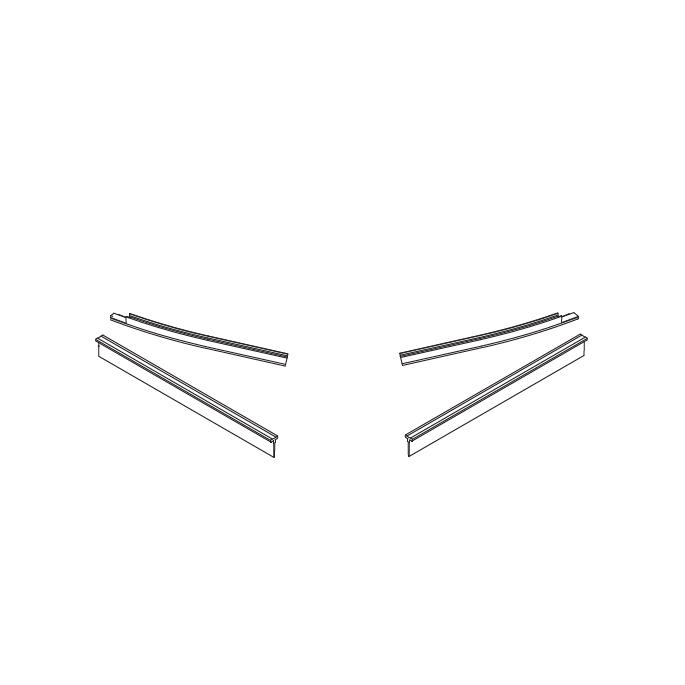 HSK Atelier Pur E77059 strip for bottom 4-part quarter-round revolving doors, radius 55cm *no longer available*