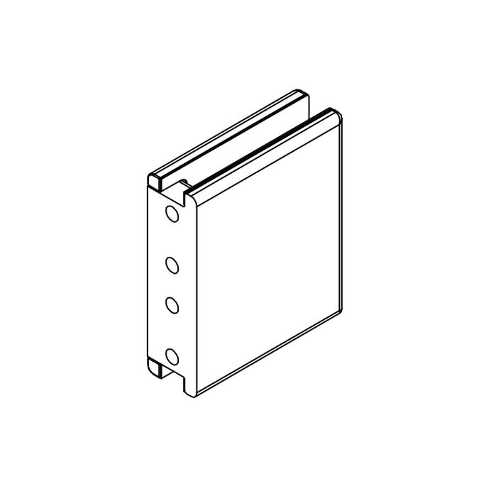 HSK Kienle E100313-U-90 C-hinge-part glass holder bottom, stainless steel look