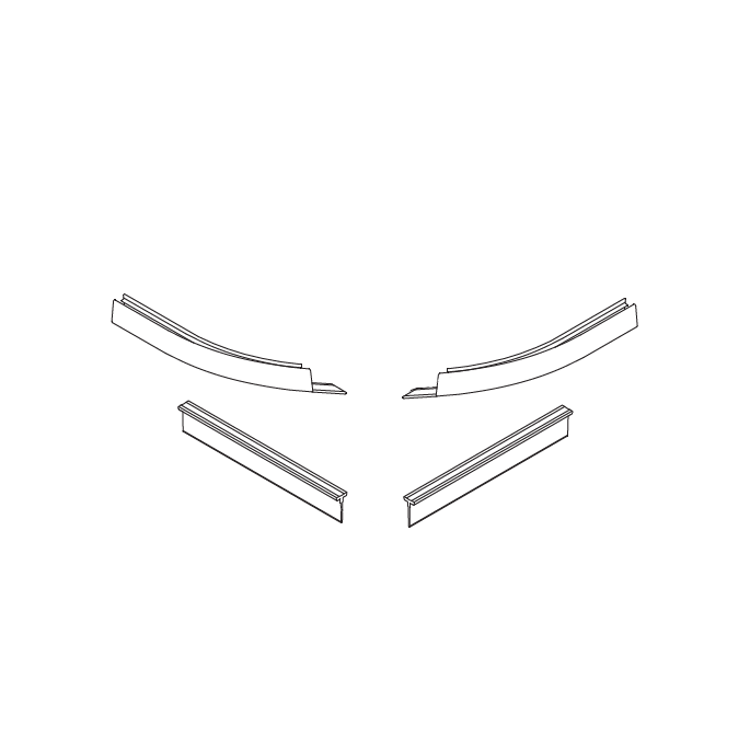 HSK Premium E79059 Set gebogener Dichtungsprofile für Vierteltüren, 4 Stück 80x80cm, Radius 55cm *nicht länger verfügbar*