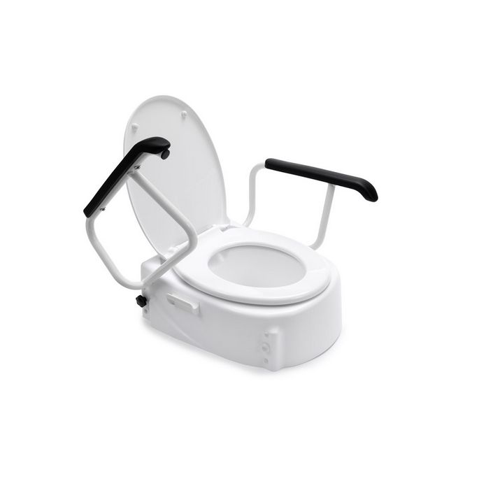 Handicare (Linido) 10659 toilet seat with folding armrests and lid white