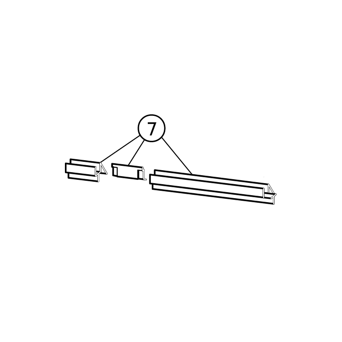 Huppe 1002, 054234 drain profile for revolving door with fixed part for side wall