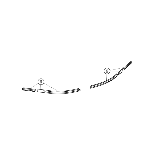 Huppe 1002, 069729 set of drain profiles for 2-part quarter-round corner entry