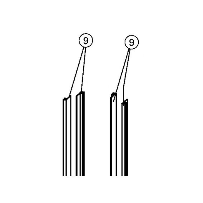 Huppe 2002, 044608 verticale afdichtingsstrippen, set van 4 stuks